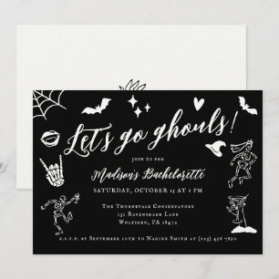 Lass uns Ghouls Spooky Whimsical Bachelorette gehe Einladung