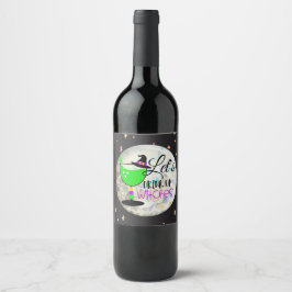 Lass uns Hexen trinken Weinetikett