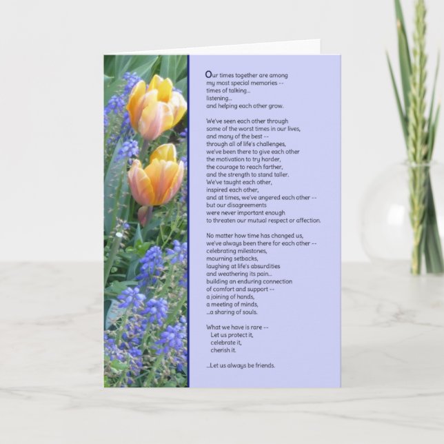 Lass uns immer Freunde zu sein... Karte (Vorderseite)