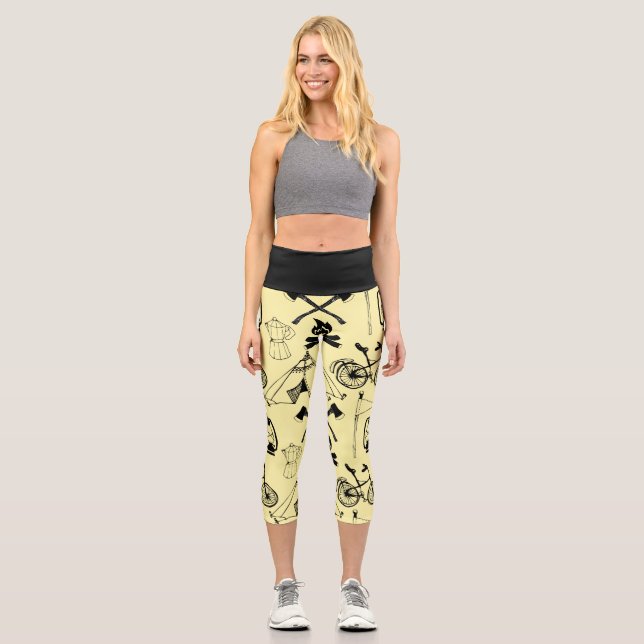 Lass uns ins Camping gehen Capri Leggings (Vorderseite)