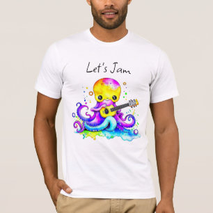 Lass uns Jam   Kraken, akustische Gitarre spielen T-Shirt