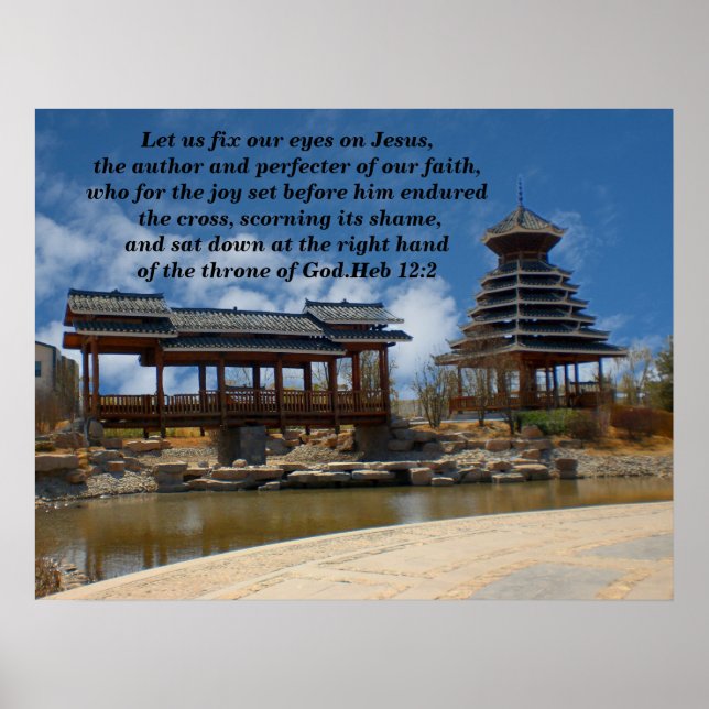 Lass uns Jesus in den Augen zu befestigen Poster (Vorne)