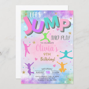 Lass uns JUMP spielen und Mädchen zum Geburtstag e Einladung