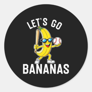 Lass uns langärmliges Bananen-Shirt tragen Runder Aufkleber