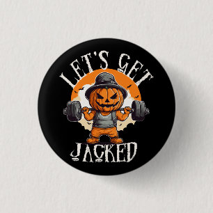 Lass uns loslegen Kürbis Jack-O-Lantern Lustig Her Button