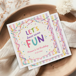 Lass uns lustige Streifen farbenfrohen Geburtstag Serviette
