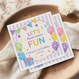 Lass uns lustige Streifen haben, bunter Geburtstag Serviette