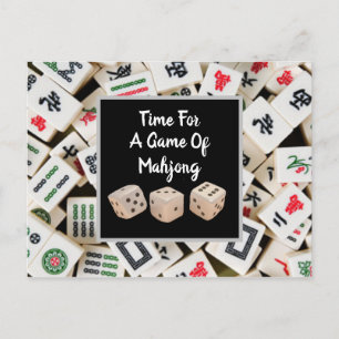 Lass uns Mahjong spielen Postkarte