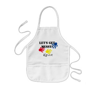 Lass uns Messy holen! Personalisiert Kinderschürze