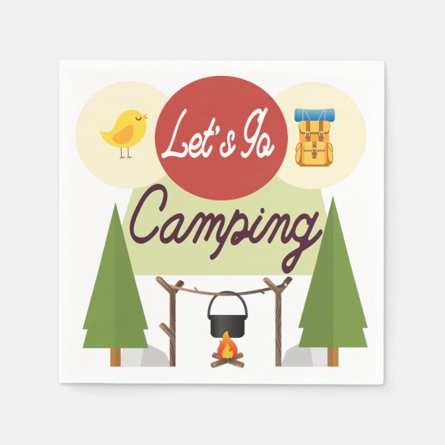 Lass uns Napkins Camping gehen Serviette (Vorderseite)