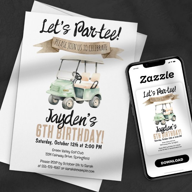 Lass uns Par-tee! Einladung zum Golf Birthday (Von Creator hochgeladen)