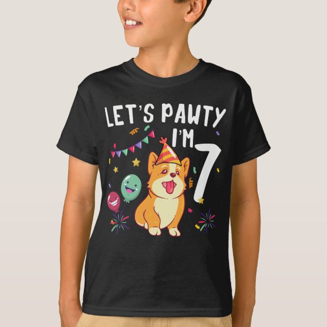Lass uns Pawty, ich bin 4 T-Shirt (Vorderseite)