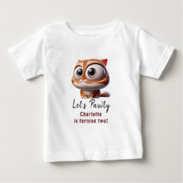 Lass uns Pawty! Niedliche Katze 2. Geburtstagsfeie Baby T-shirt