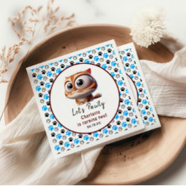 Lass uns Pawty! Niedliche Katze 2. Geburtstagsfeie Serviette