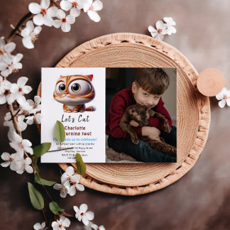 Lass uns Pawty! Niedliches Cat 2. Geburtstags Part Einladung