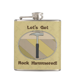 Lass uns Rock Hammered holen! Logo Flachmann