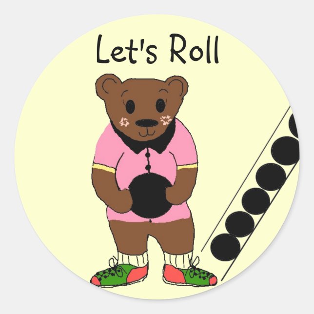 Lass uns Roll - Bowling Runder Aufkleber (Vorderseite)