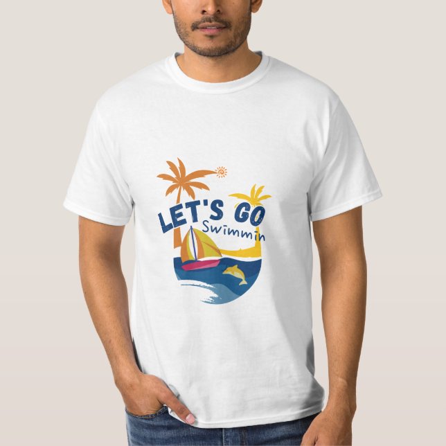 Lass uns schwimmen gehen - Fun Summer Beach T - Sh T-Shirt (Vorderseite)