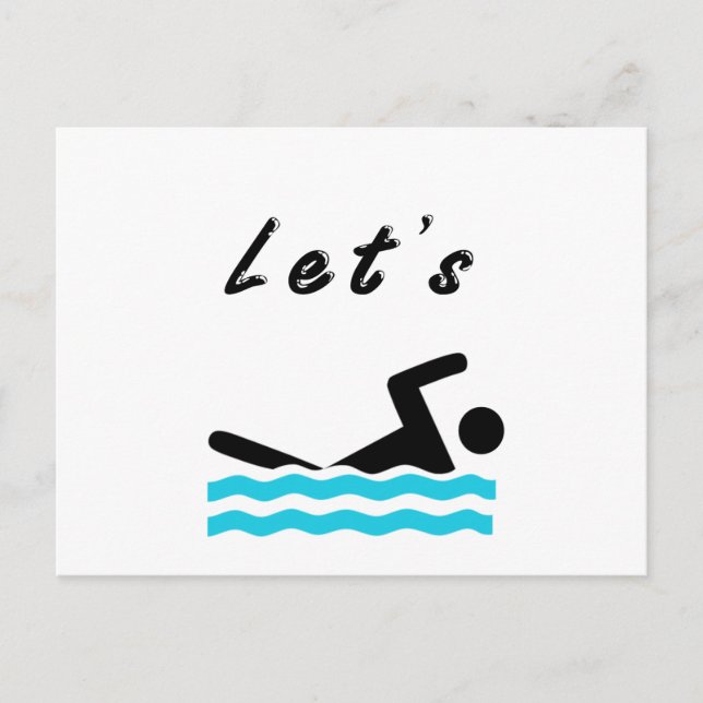 Lass uns schwimmen gehen postkarte (Vorderseite)