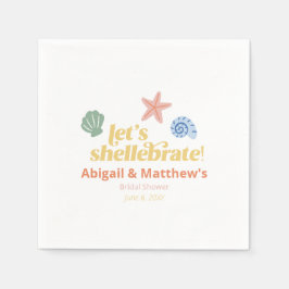 Lass uns Seashell-Brautparty in Shellabrate stecke Serviette