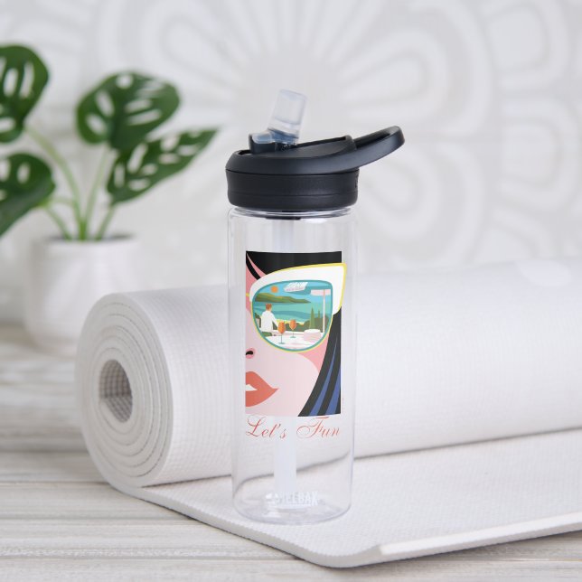 Lass uns Spaß machen - der weiße Lotus Trinkflasche (Yoga)