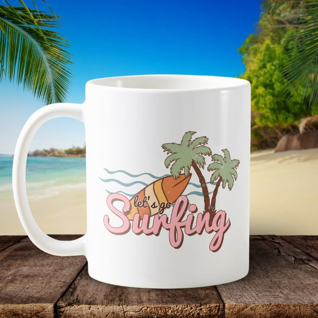 Lass uns Surfen Sommersurfboard gehen Kaffeetasse (Von Creator hochgeladen)