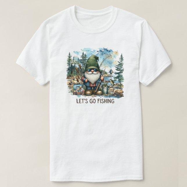 Lass uns T - Shirt fischen gehen (Design vorne)
