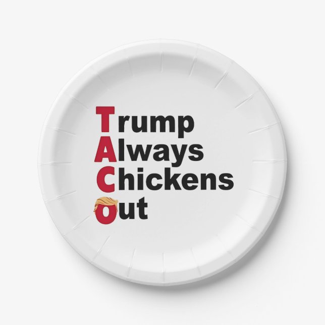 Lass uns TACO Trump immer ausgehen Pappteller (Vorderseite)