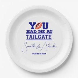 Lass uns Tailgate Celebrate Blue Bridal Couple Sho Pappteller