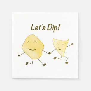 Lass uns tauchen! (Cartoon Potato & Tortilla Chip) Serviette