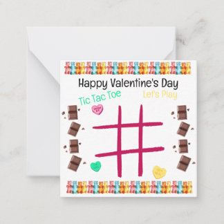 Lass uns Tic Tac Toe Valentine spielen Mitteilungskarte
