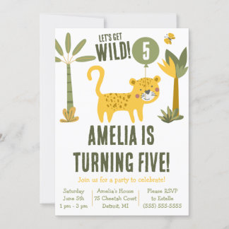 Lass uns Wild holen! Cheetah, Leopard, Safari zum  Einladung