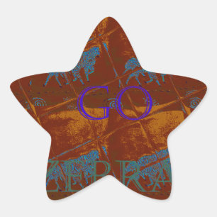 Lass uns Zebra Safari Art Print/Graphic gehen Stern-Aufkleber