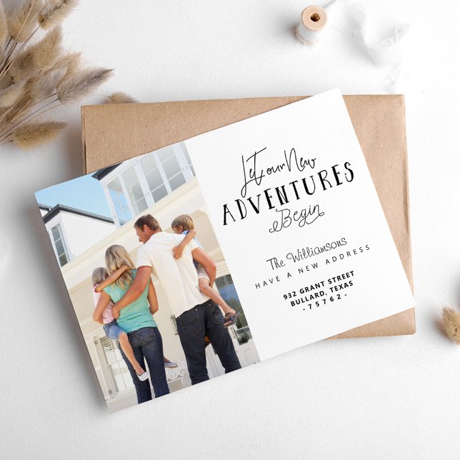 Lass unsere neuen Abenteuer Beginnen wir bewegen F Ankündigung (Let Our New Adventures Begin We're Moving Photo Announcement)