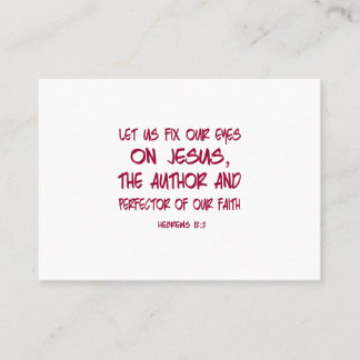 LASS US FIX UNSERE AUGEN AUF JESUS VISITENKARTE