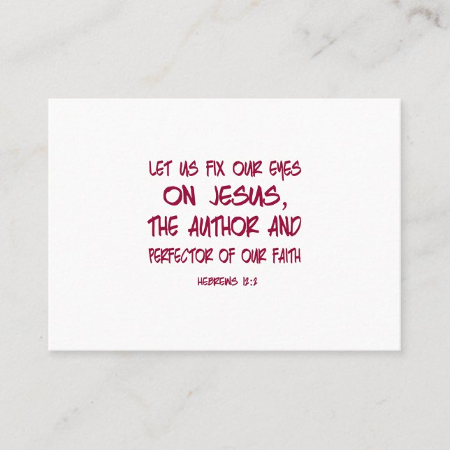 LASS US FIX UNSERE AUGEN AUF JESUS VISITENKARTE (Vorderseite)