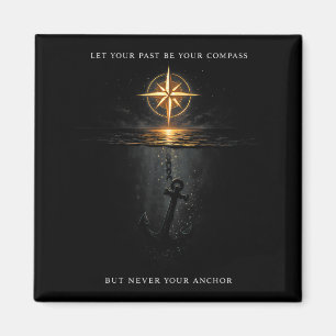 Lass Vergangenheit Kompass Totenkopf Anker Motivat Magnet