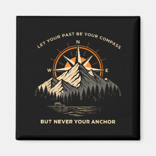 Lass Vergangenheit Kompass Totenkopf Anker Motivat Magnet