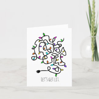 Lass wird Weihnachtskarte beleuchtet. Feiertagskarte