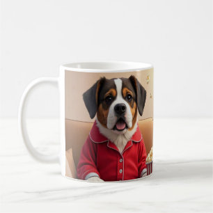 Lass-Zuhause und bestellen Pupcorn-Kartoonhunde Bl Kaffeetasse