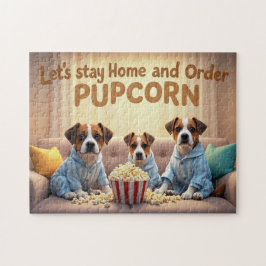Lass-Zuhause und bestellen Pupcorn-Kartoonhunde Bl Puzzle