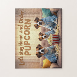 Lass-Zuhause und bestellen Pupcorn-Kartoonhunde Bl Puzzle