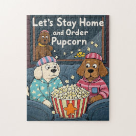 Lass-Zuhause und bestellen Pupcorn-Kartoonhunde Bl Puzzle