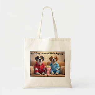 Lass-Zuhause und bestellen Pupcorn-Kartoonhunde Bl Tragetasche