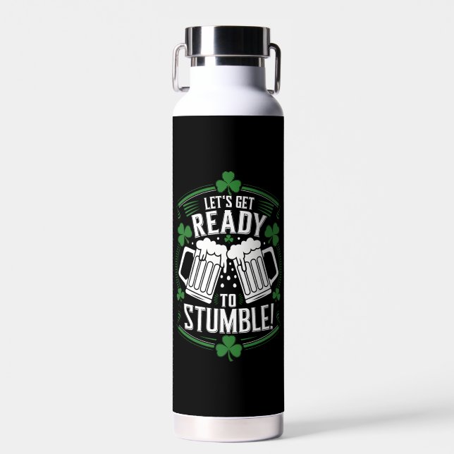 Lasse bereit, den Funny St Patrick's Day zu stoppe Trinkflasche (Vorne)