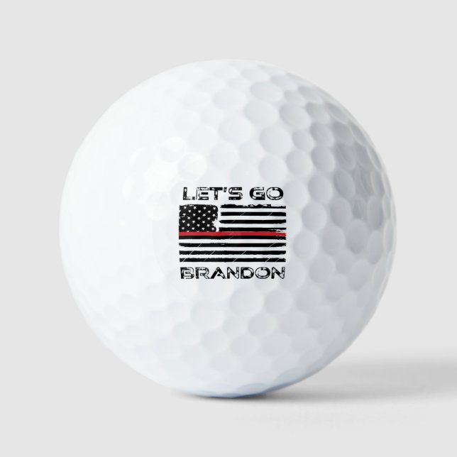 Lasse Brandon Red Thin Line Distressed Flag Golfball (Vorderseite)