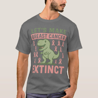 Lasse Brustkrebs aussterben Pink Dinosaurier Kinde T-Shirt