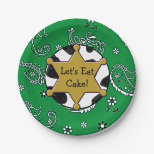 Lasse Cake Sheriff Abzeichen Green Bandanna Teller