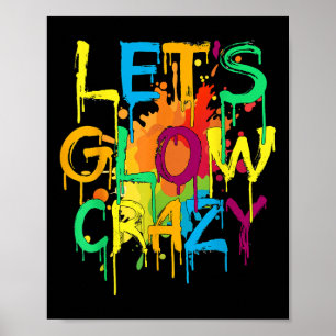 Lasse Crazy Retro Geburtstagsparty Glows 80er 90s Poster