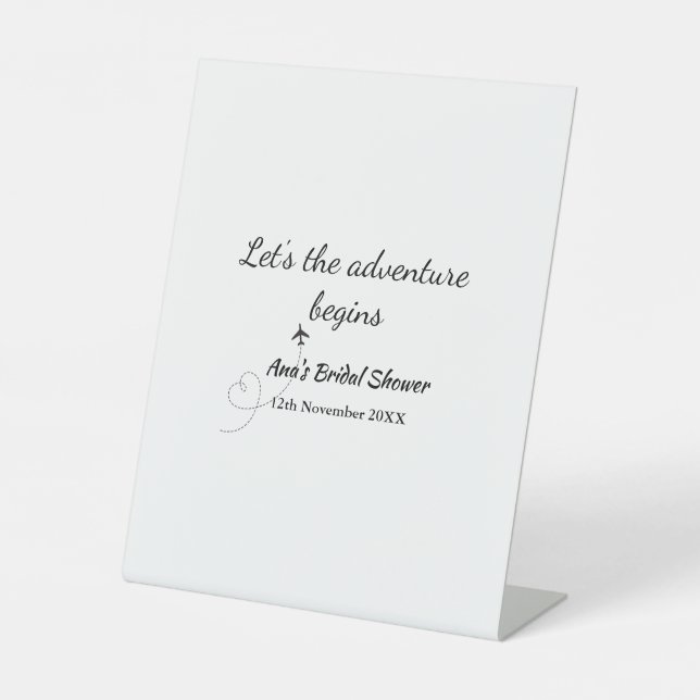 lasse das Abenteuer beginnt Brautparty hinzufügen  Sockelschild (Vorderseite)